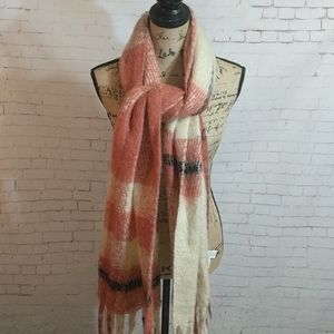 LC LAUREN CONRAD Burnt Ochre Plaid Sweater Scarf